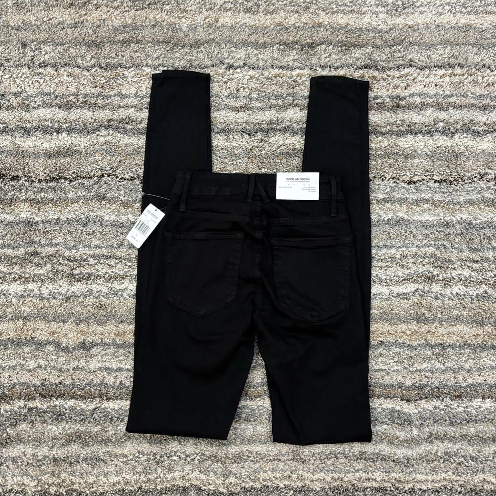 Good American Black High Rise Skinny Jeans Sz 2/26 NWT | Good American Good Legs - Picture 10 of 16